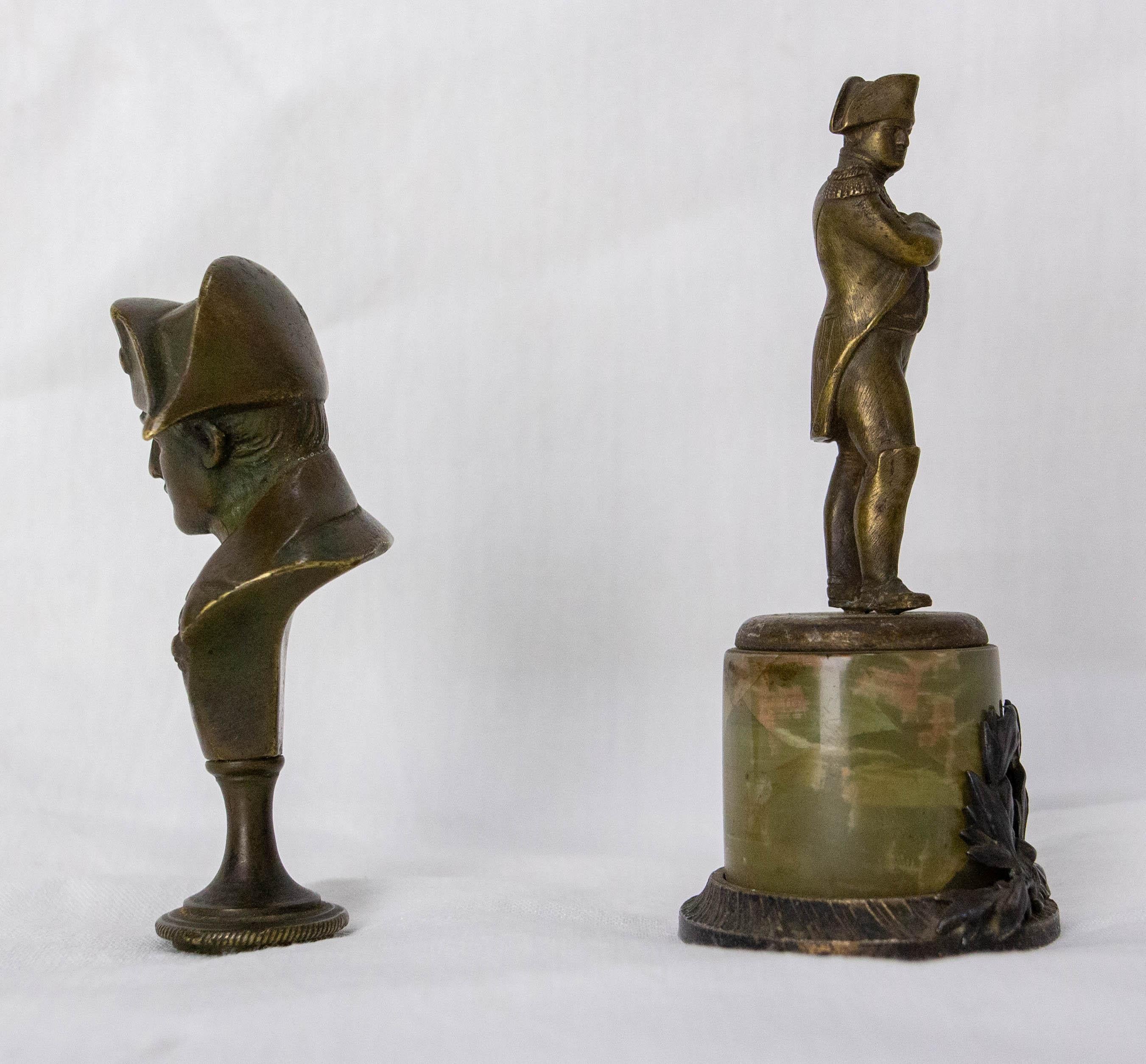 French Napoleon I Pair of Statuettes Brass and Marble circa 1810 For Sale 6