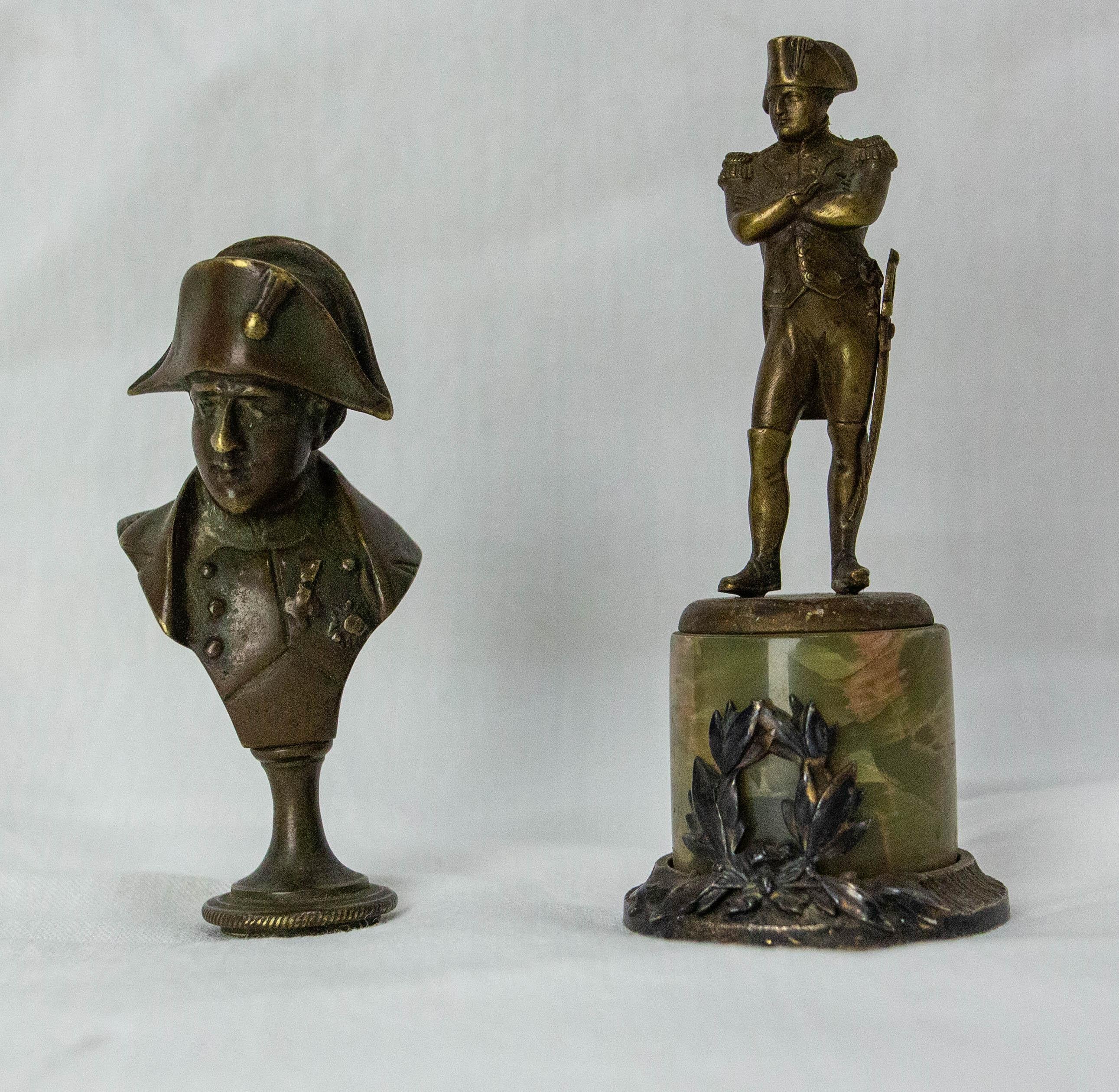 French Napoleon I Pair of Statuettes Brass and Marble circa 1810 For Sale 7