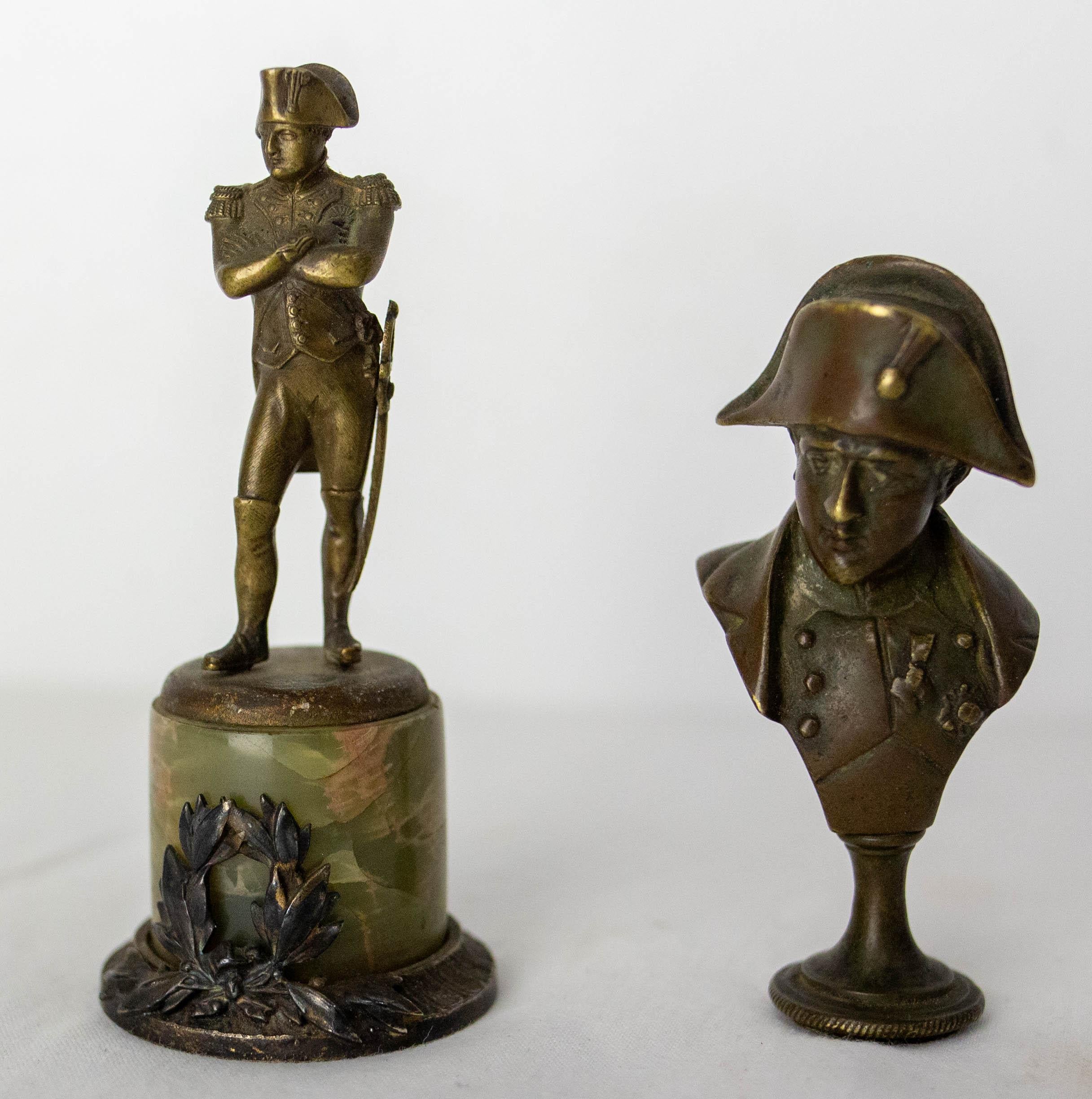French Napoleon I Pair of Statuettes Brass and Marble circa 1810 For Sale 3