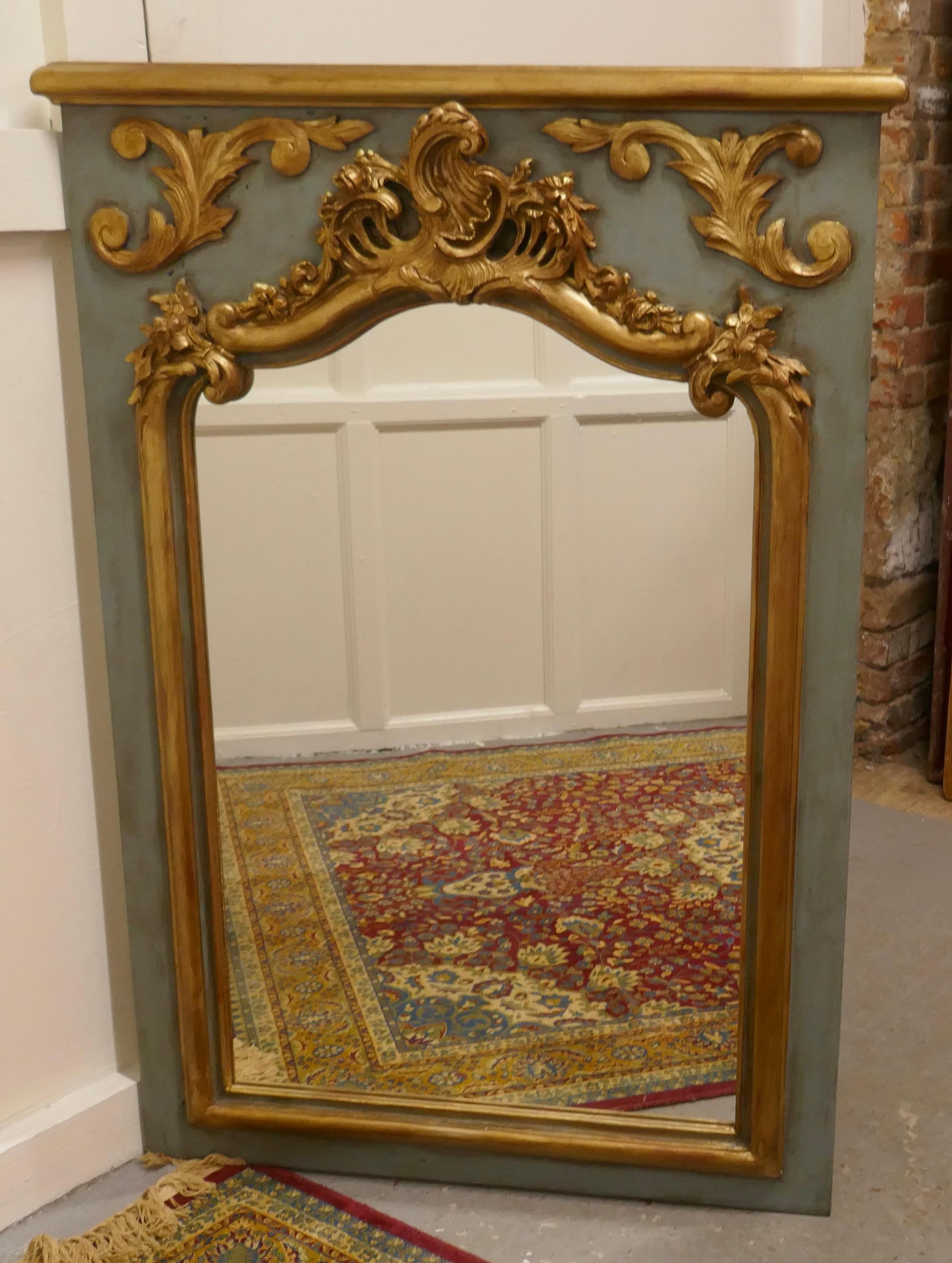 Napoleon III French Napoleon II Carved Gilt and Painted Console Mirror For Sale