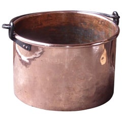 French Napoleon II Log Holder, 19th Century, Polished Copper