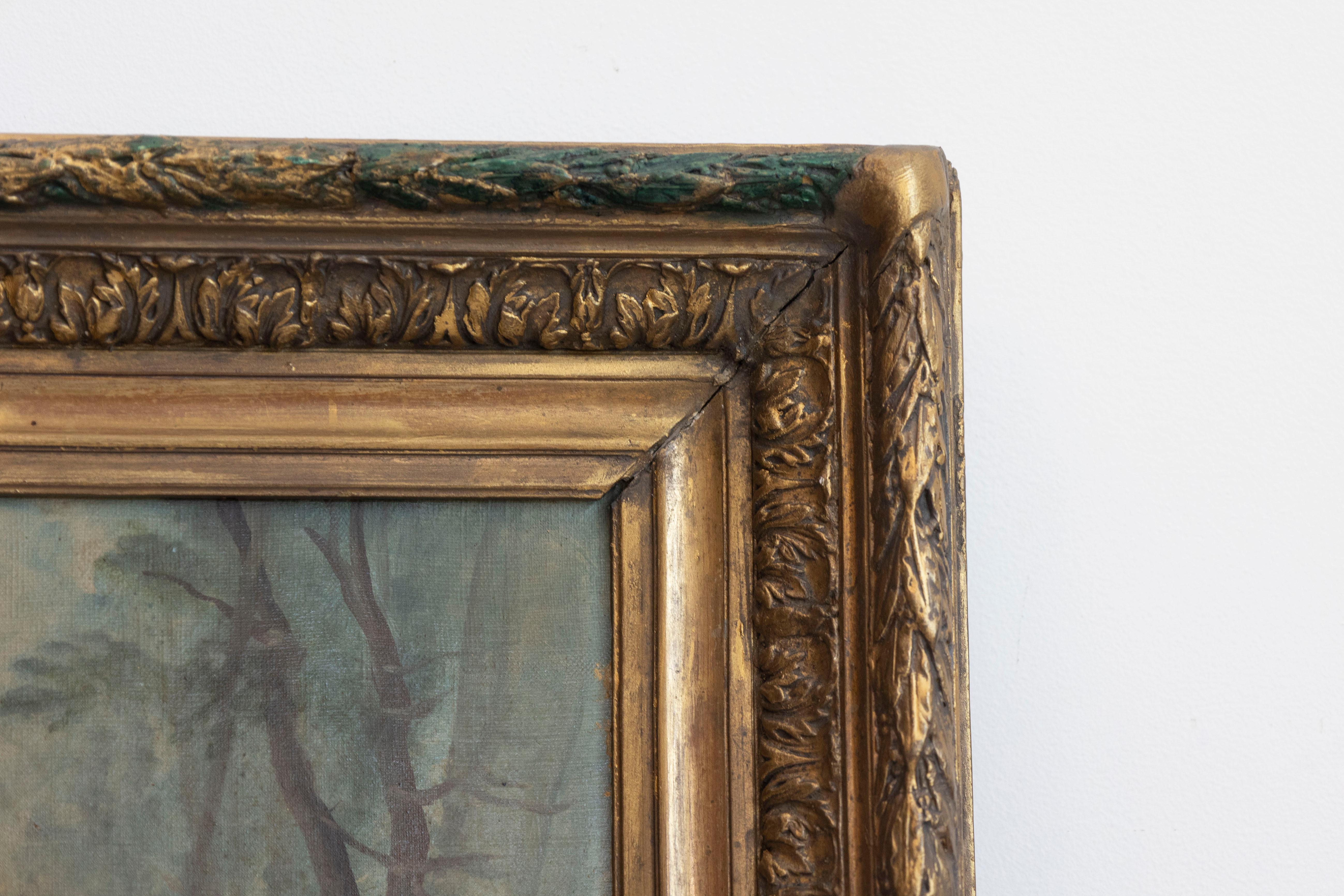 Olio su tela francese del 1850 di Napoléon III con uccello e rose incorniciato In condizioni buone in vendita a Atlanta, GA