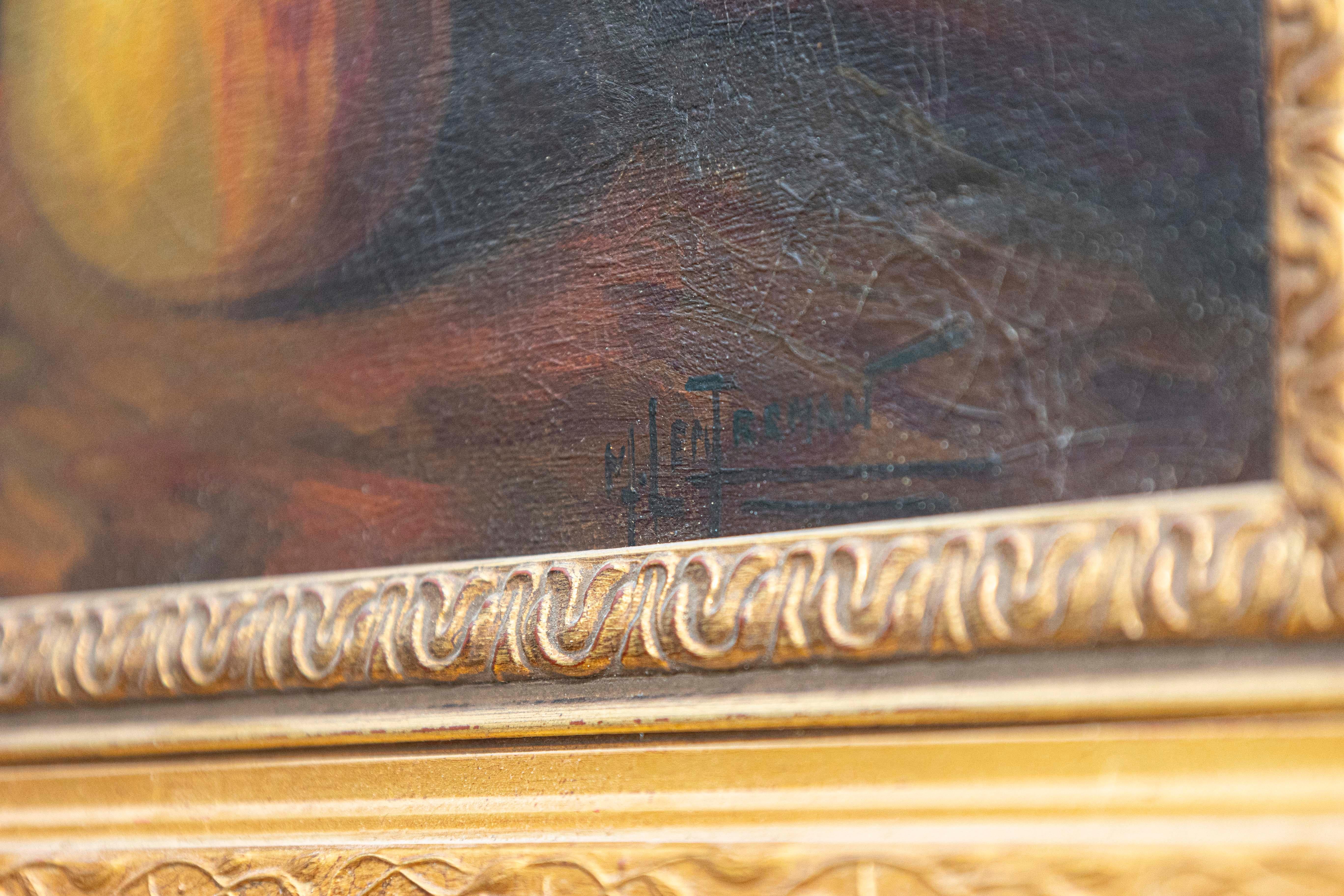 Napoleón III francés Pintura al óleo de naturaleza muerta de 1860 que representa rosas y frutas siglo XIX en venta