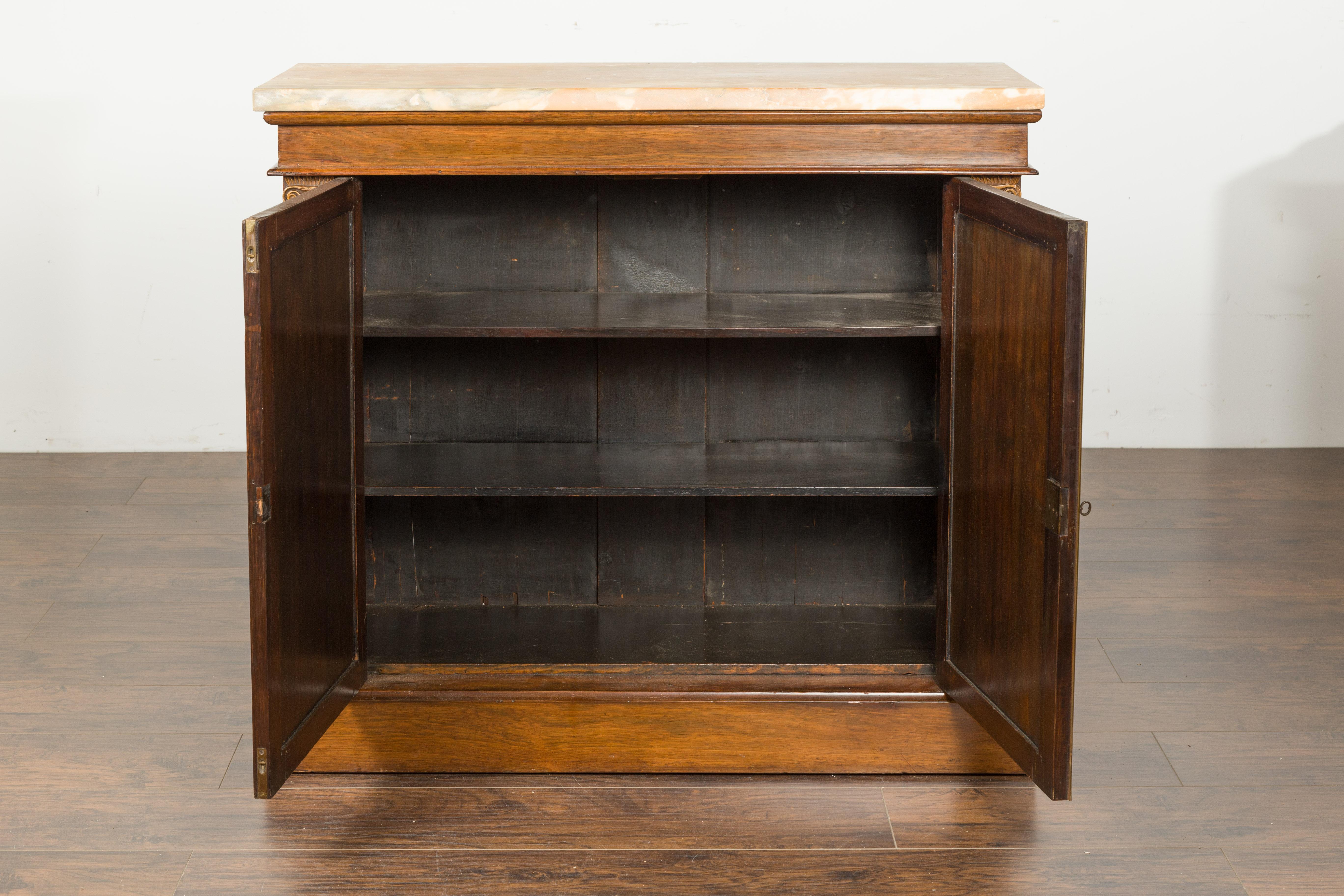 French Napoléon III 1870s Faux Book Rosewood Credenza with Ionic Half Columns For Sale 4