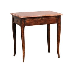 French Napoléon III 1870s Table with Red Marble Top, Two Drawers and Pull-Out