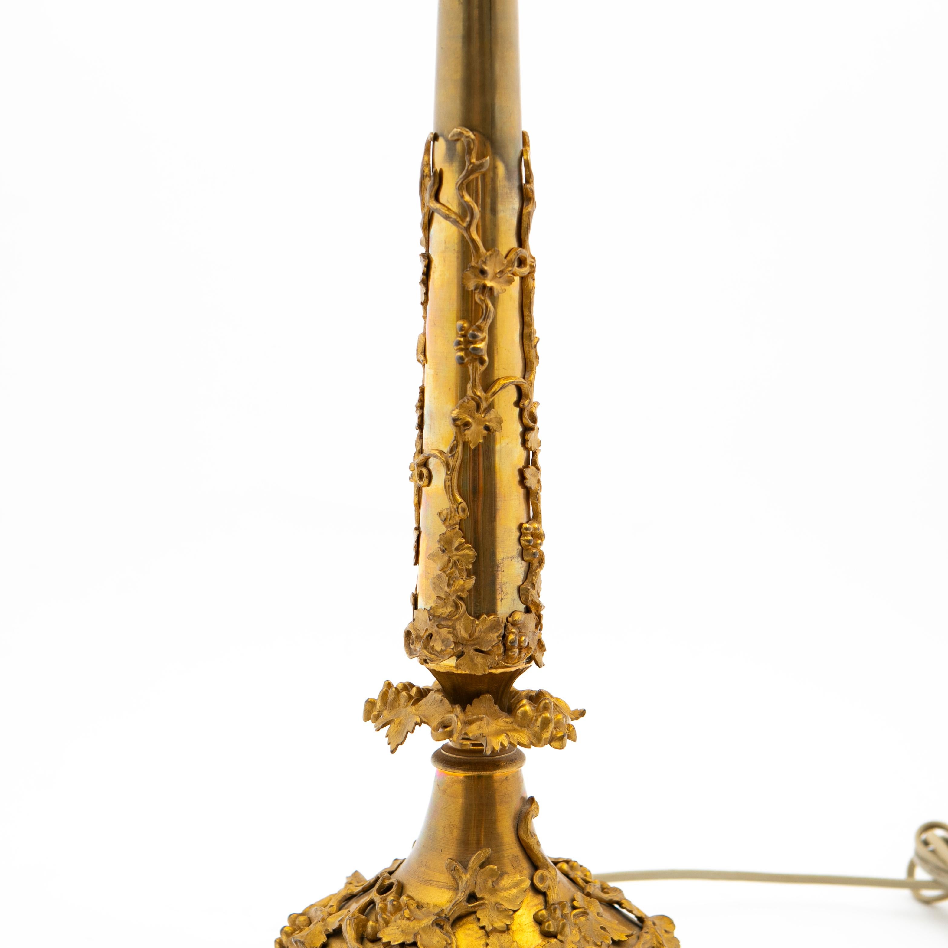 Gilt French Napoleon III 19th Ctr. Ormolu Table Lamp For Sale