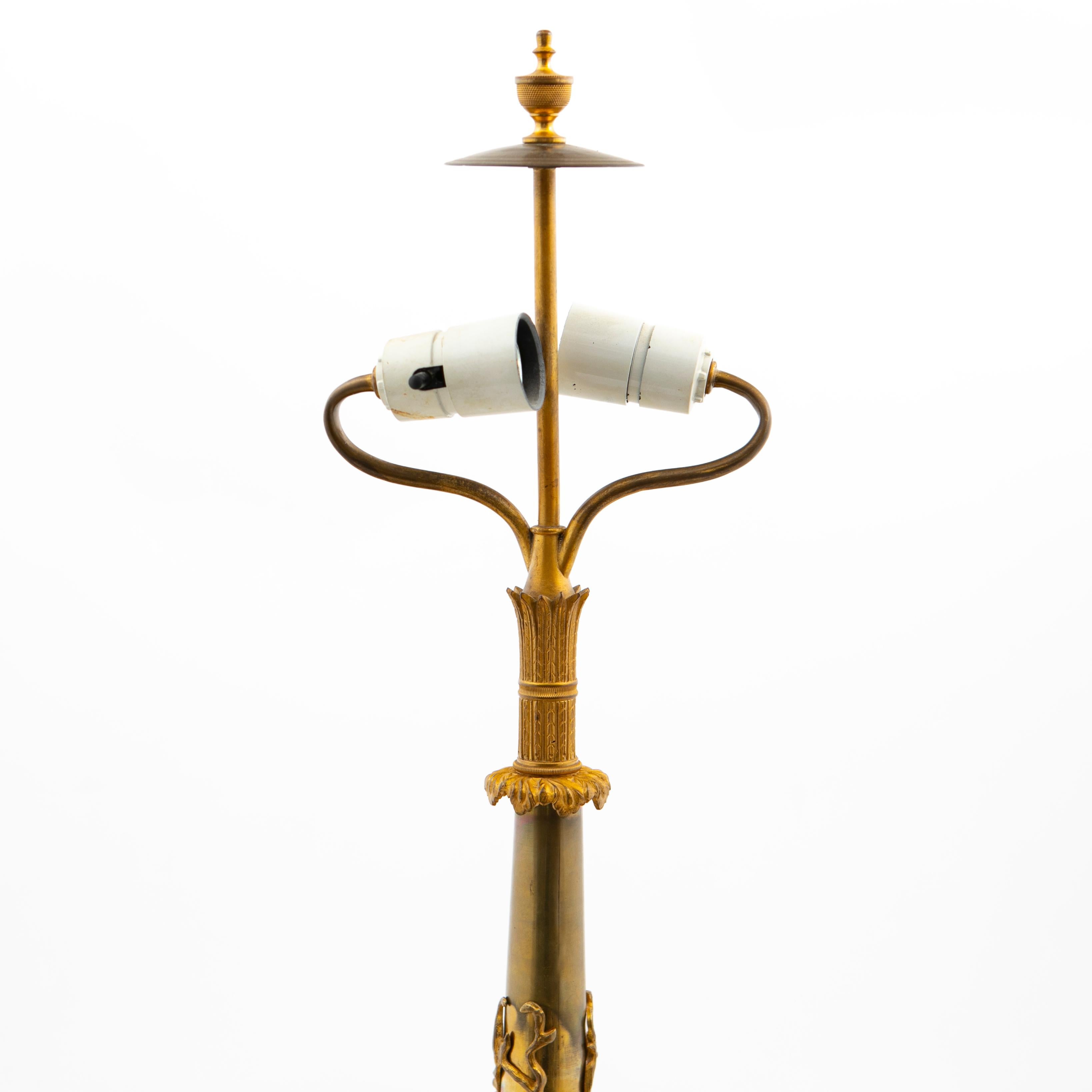 19th Century French Napoleon III 19th Ctr. Ormolu Table Lamp For Sale