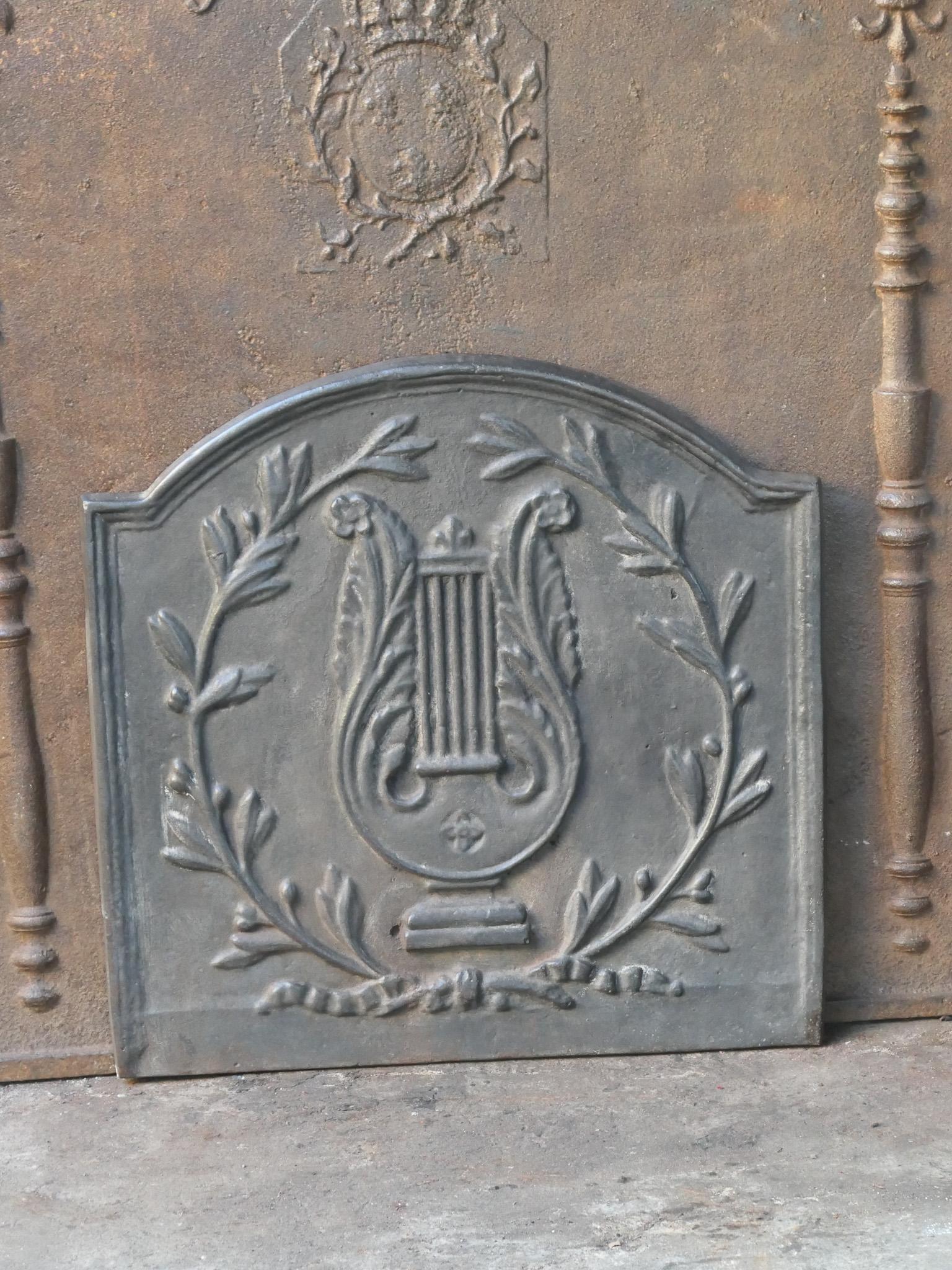 Cast French Napoleon III 'Allegory of Music' Fireback / Backsplash, 20th Century For Sale