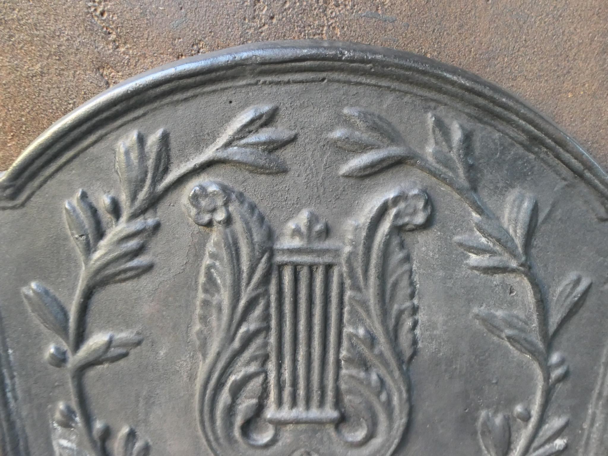 French Napoleon III 'Allegory of Music' Fireback / Backsplash, 20th Century For Sale 2