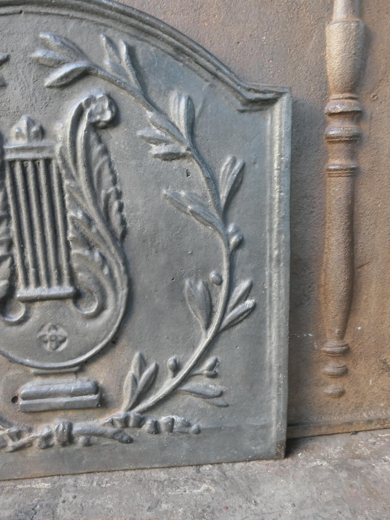 French Napoleon III 'Allegory of Music' Fireback / Backsplash, 20th Century For Sale 3