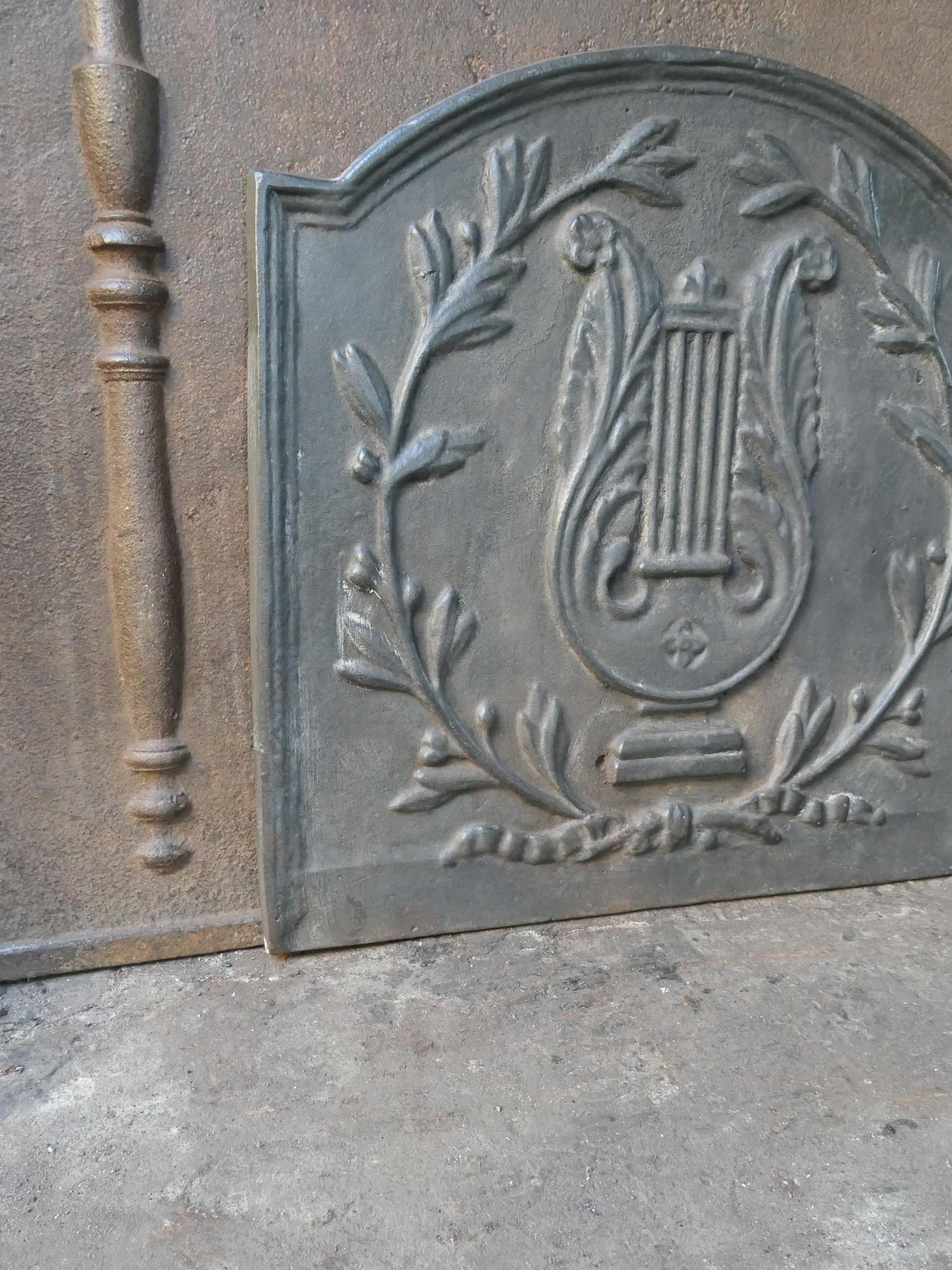 French Napoleon III 'Allegory of Music' Fireback / Backsplash, 20th Century For Sale 4
