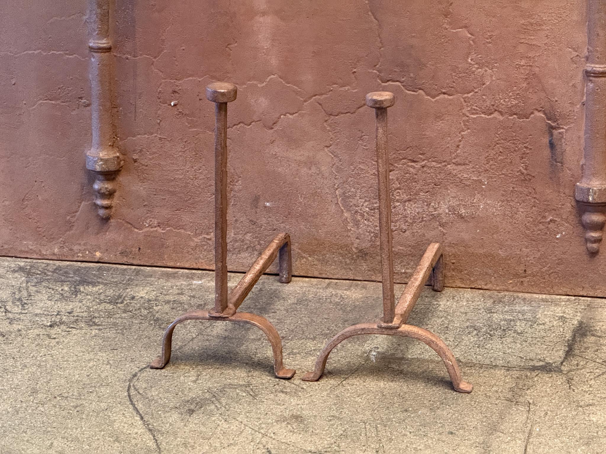 French Napoleon III Andirons or Firedogs, 19th Century For Sale 4