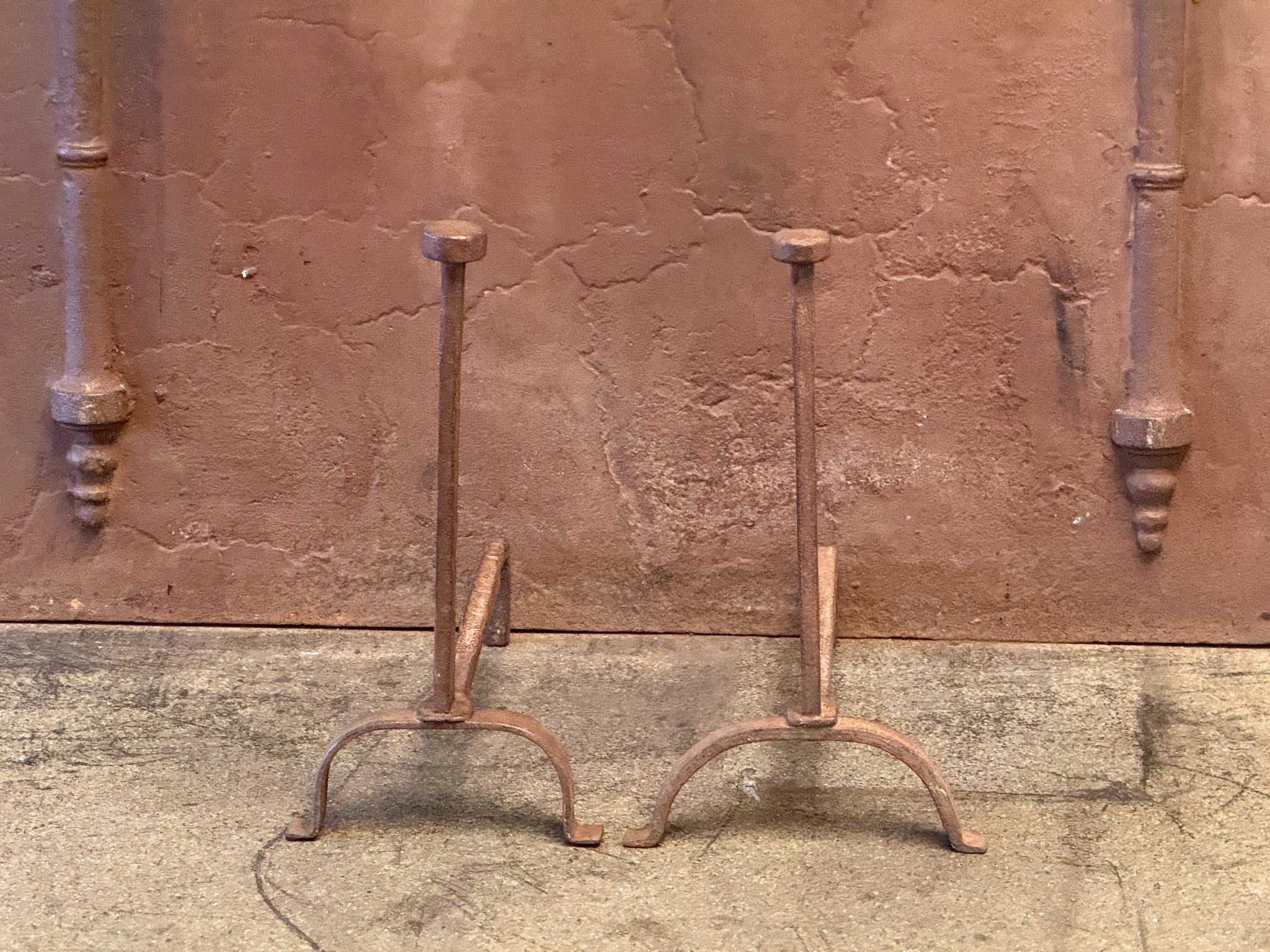 French Napoleon III Andirons or Firedogs, 19th Century For Sale 5