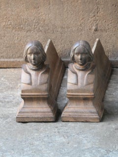 Andirons ou chenets Napoléon III, 19e siècle