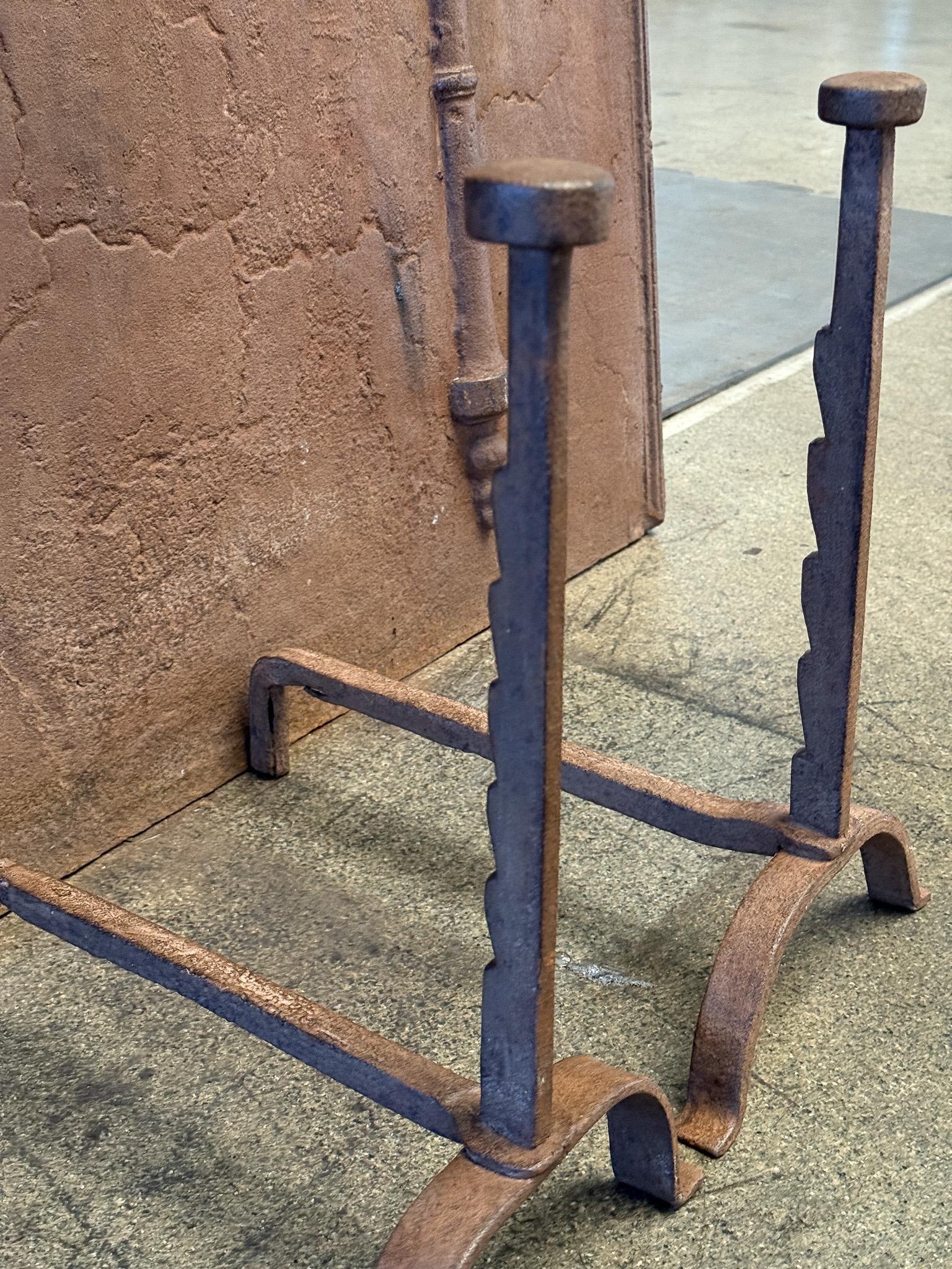 French Napoleon III Andirons or Firedogs, 19th Century For Sale 14