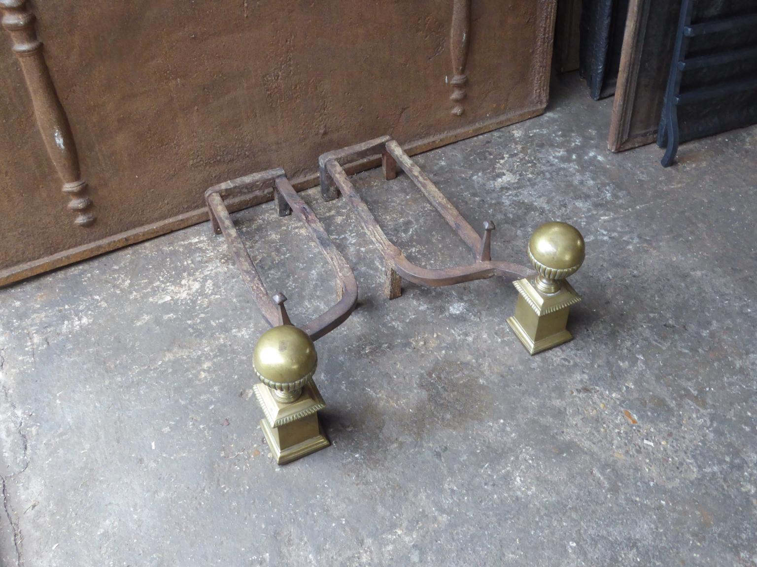 French Napoleon III Andirons or Firedogs, 19th Century In Good Condition In Amerongen, NL