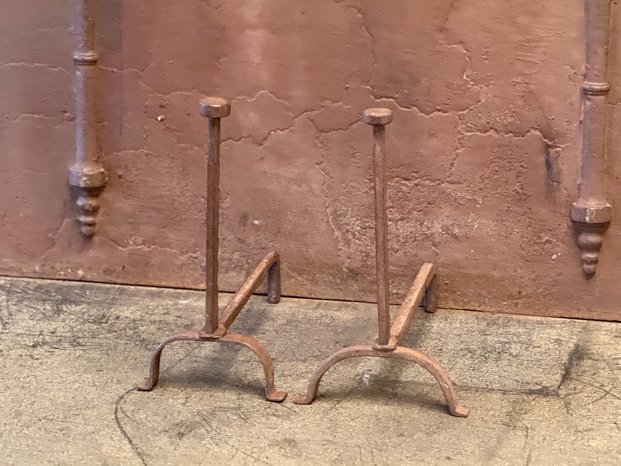 French Napoleon III Andirons or Firedogs, 19th Century In Good Condition For Sale In Soest, NL