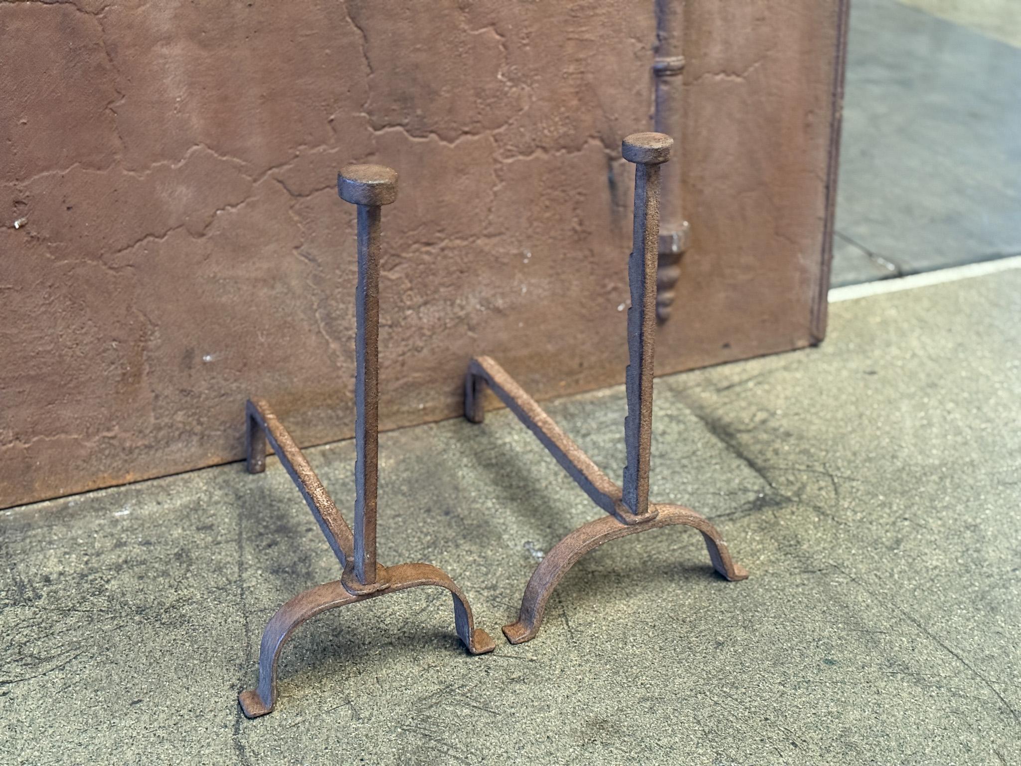French Napoleon III Andirons or Firedogs, 19th Century For Sale 2