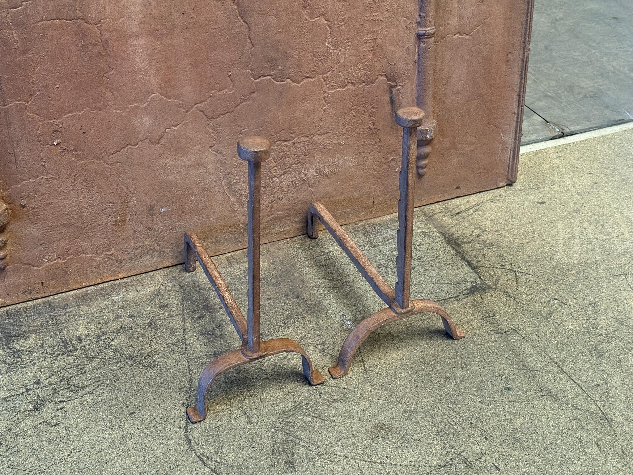 French Napoleon III Andirons or Firedogs, 19th Century For Sale 3