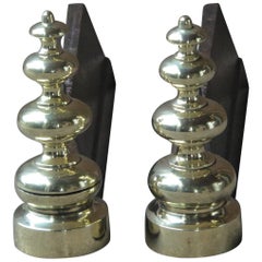 French Napoleon III Andirons or Firedogs, 19th Century