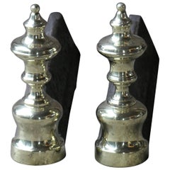 French Napoleon III Andirons or Firedogs, 19th Century