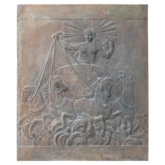 French Napoleon III 'Apollo with Horses' Fireback / Backsplash, 19th Century