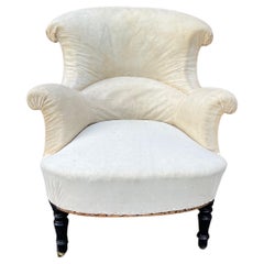 French Napoleon III Armchair in Muslin