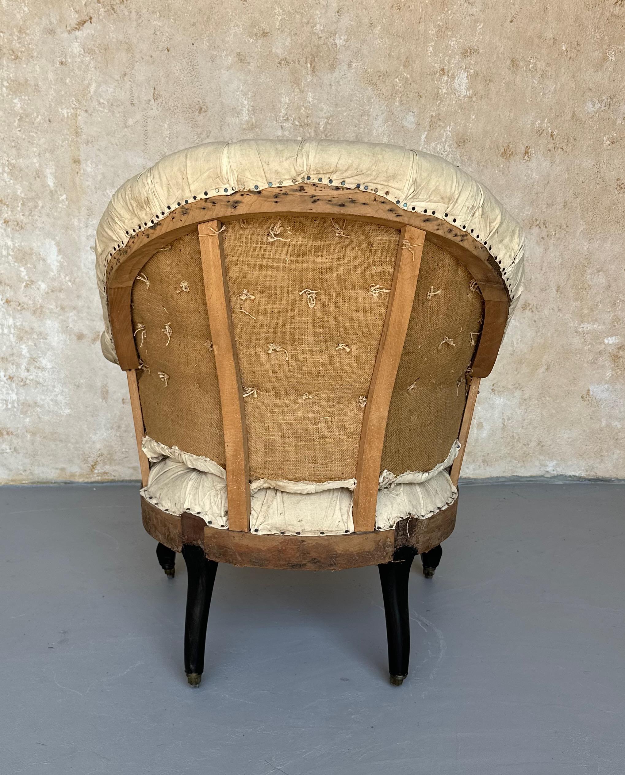Tappezzeria Poltrona francese Napoleone III con trapuntatura a diamante in vendita