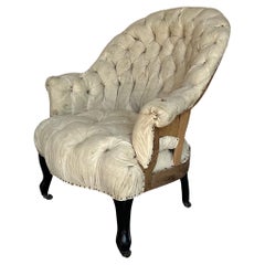 French Napoleon III Armchair with Diamond Tufting