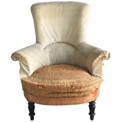 French Napoleon III Armchair with High Back