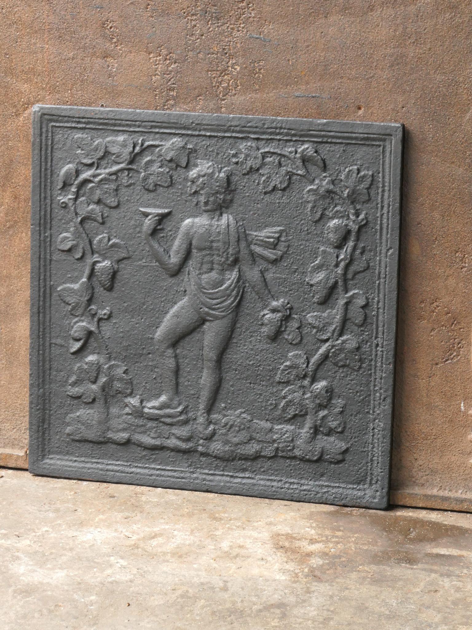 French Napoleon III 'Bacchus' Fireback, 19th Century In Good Condition In Amerongen, NL