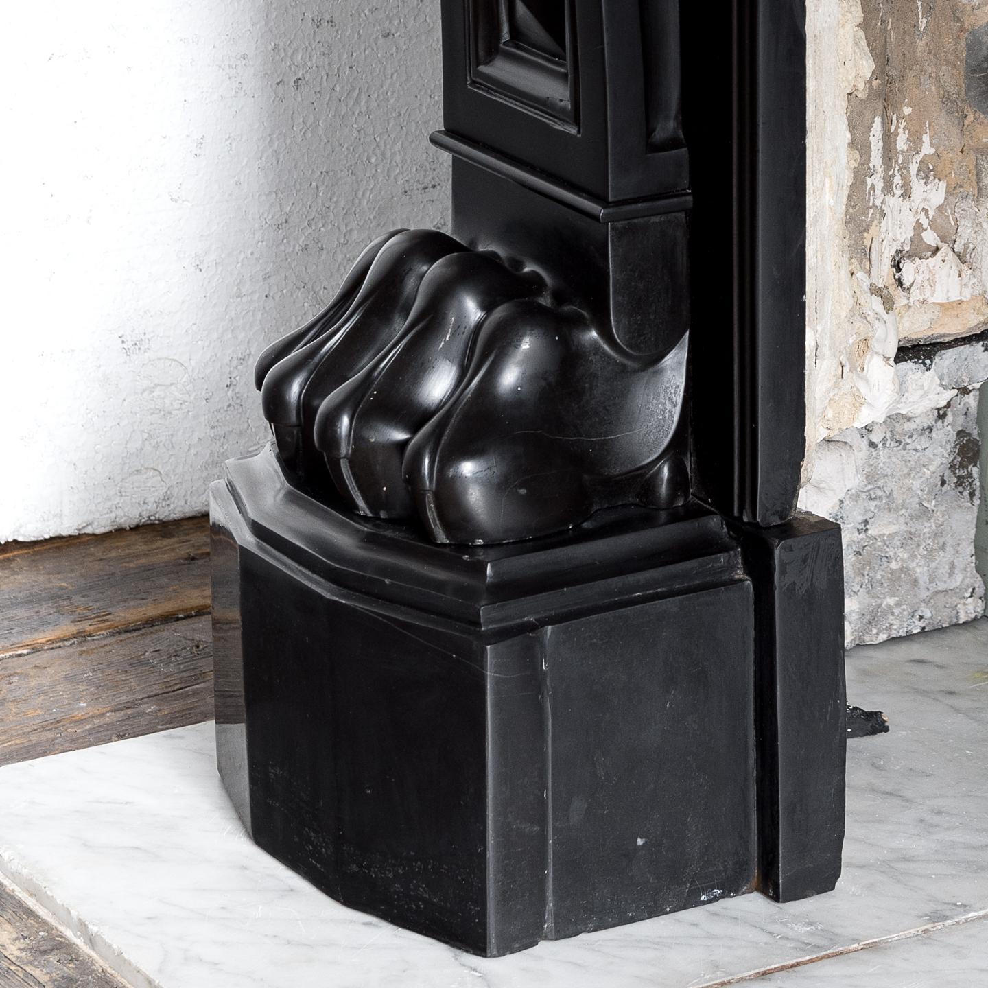 French Napoleon III Belgian Black Marble Chimneypiece For Sale 9