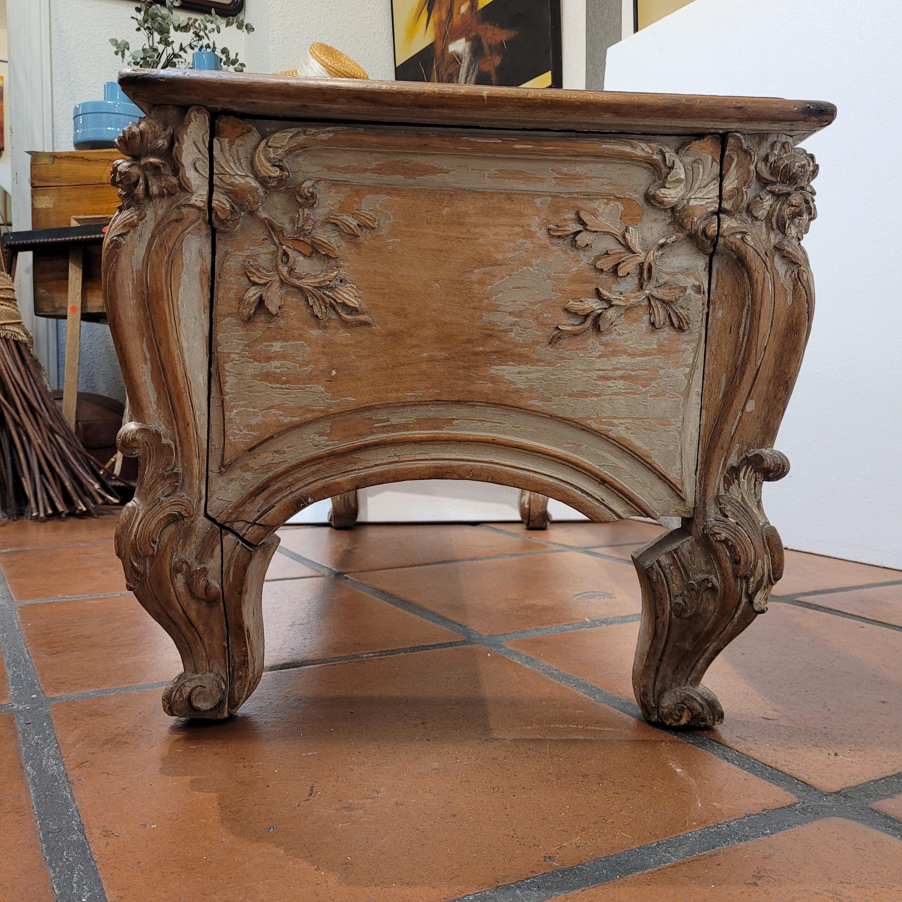 Français Napoléon III rose Banc Provençal  en bois lavé en vente 5