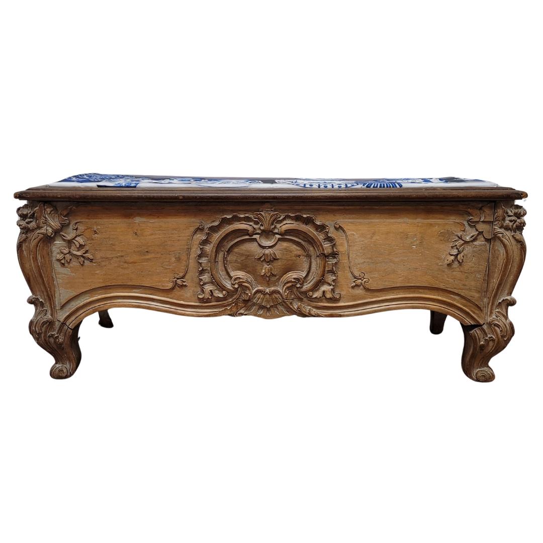 Provincial français Français Napoléon III rose Banc Provençal  en bois lavé en vente