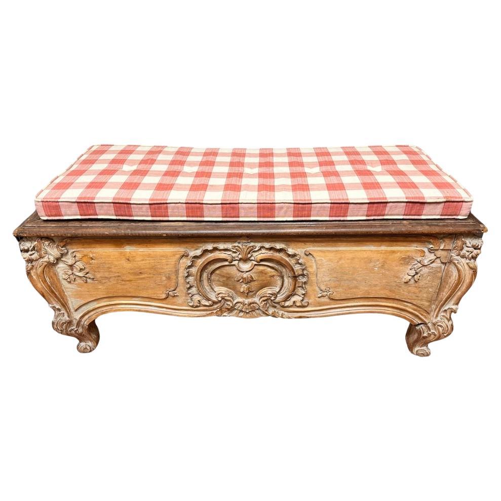 Panca francese Napoleone III rosa Provenzale  in Wood lavato