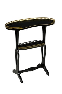 Table Guéridon en laque noire Napoléon III, 19e siècle