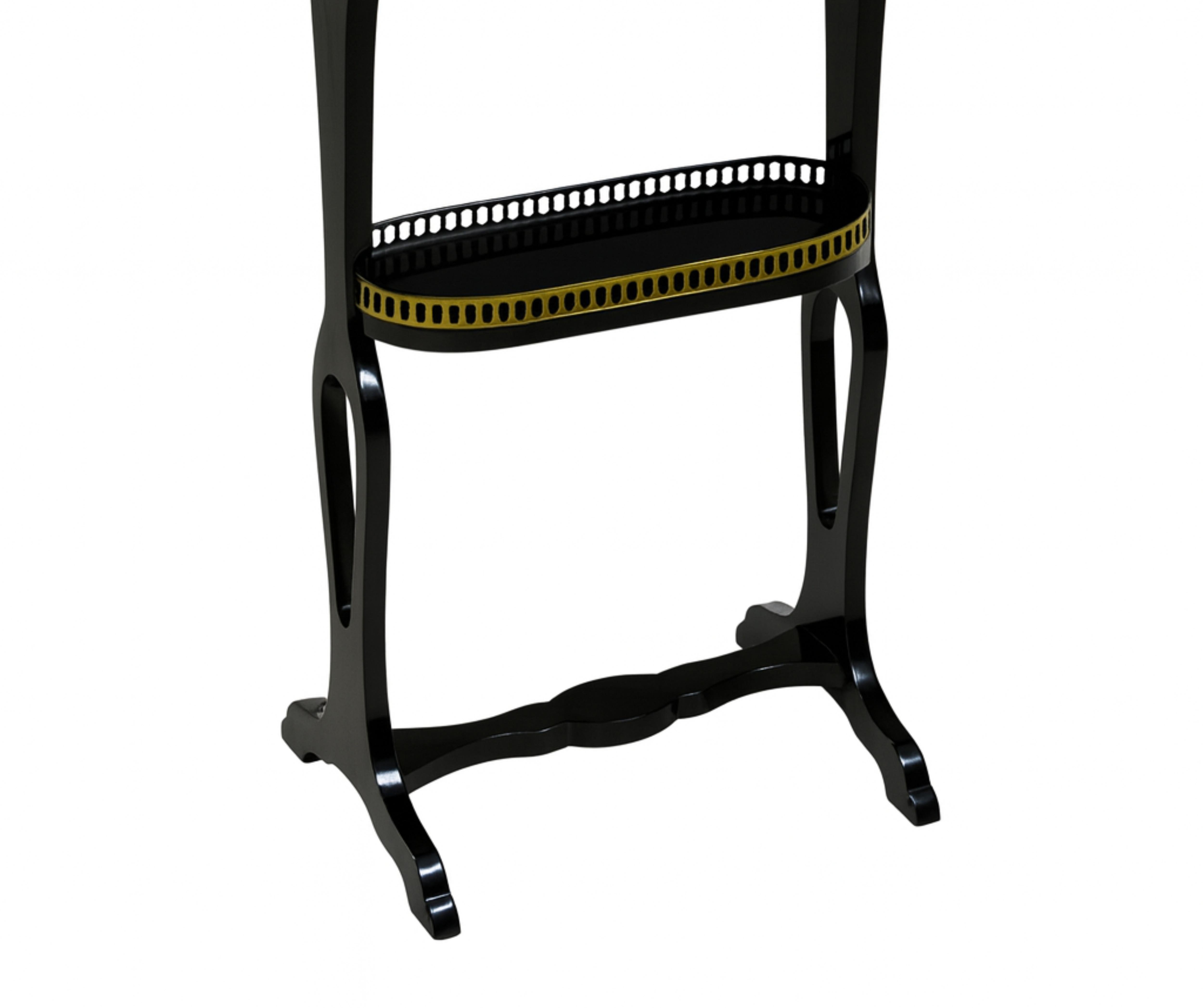 Table Guéridon en laque noire Napoléon III, 19e siècle Bon état - En vente à Lisbon, PT