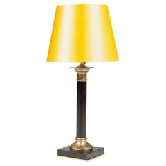 Lampada da tavolo francese Napoleone III in marmo nero e bronzo dorato