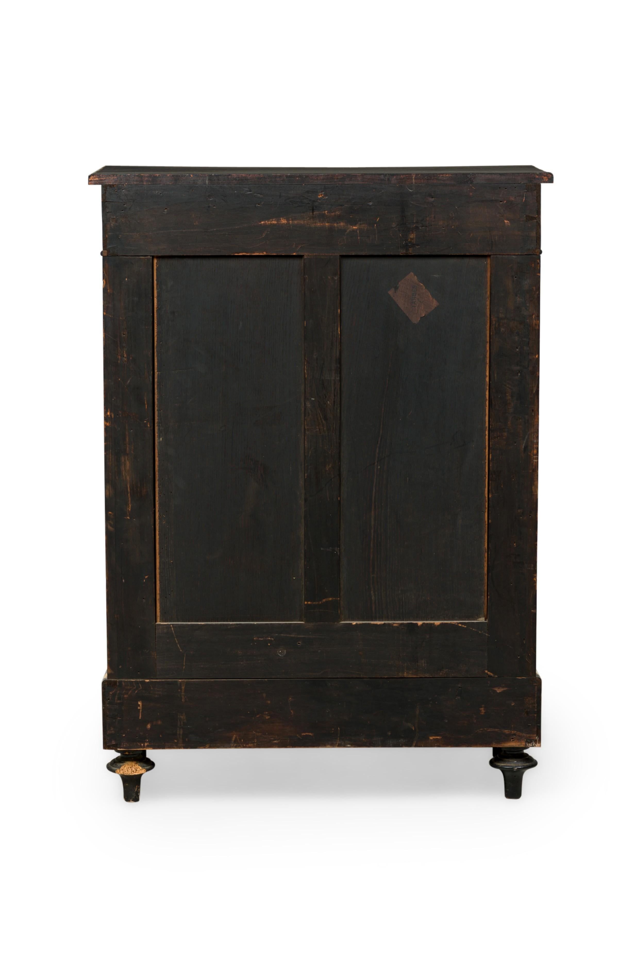 French Napoleon III Bone and Wood Floral Inlaid Credenza Cabinet In Good Condition For Sale In Queens, NY