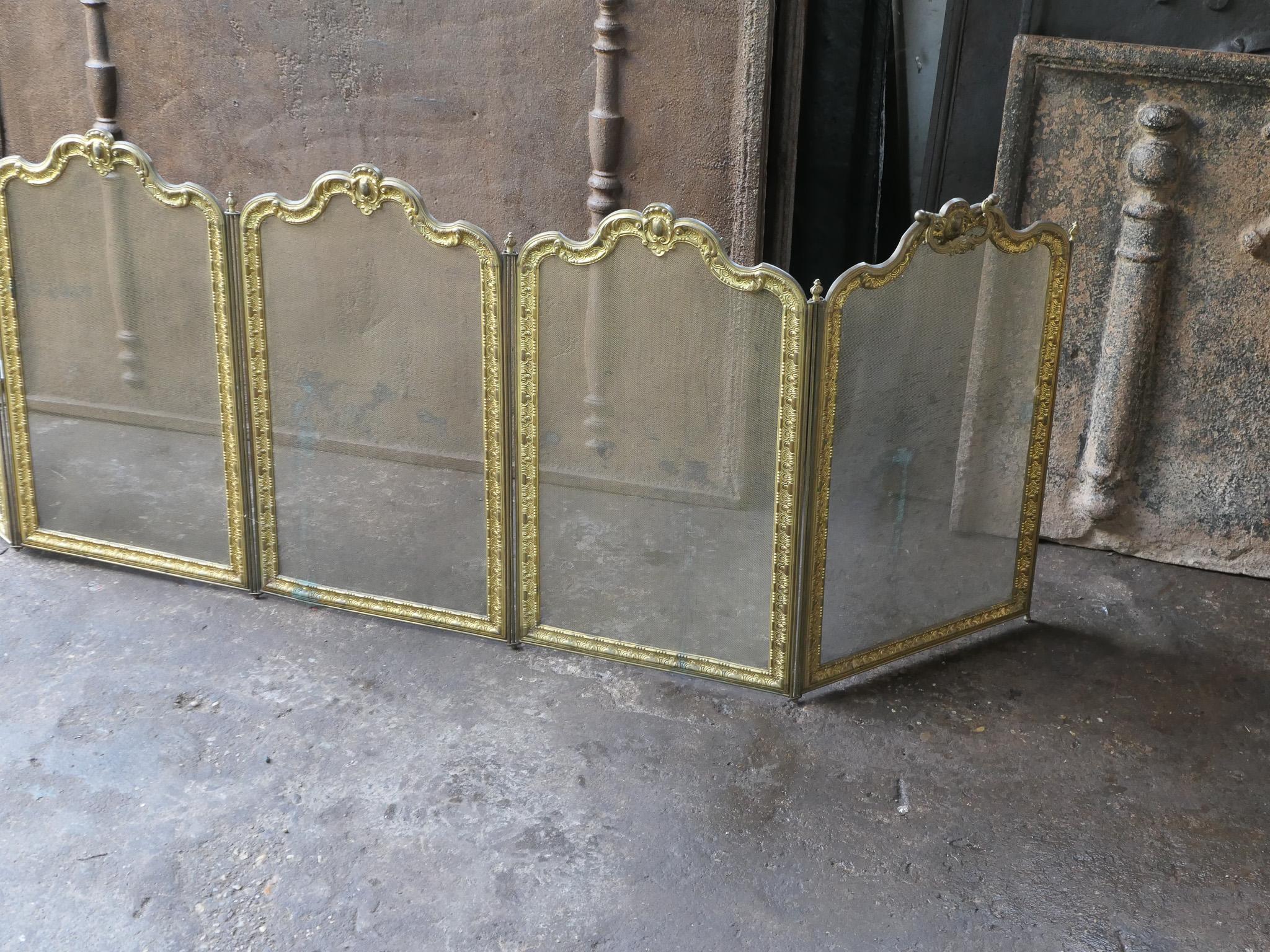 Brass French Napoleon III 'Bouhon Frères' Fireplace Screen or Fire Screen For Sale