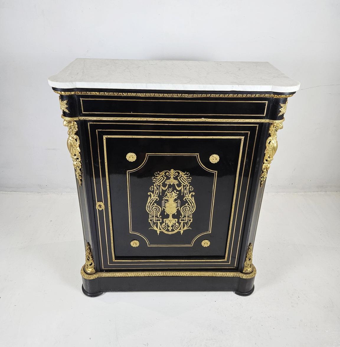 Cabinet Boulle français Napoléon III vers 1880 Bon état - En vente à Albano Laziale, Rome/Lazio