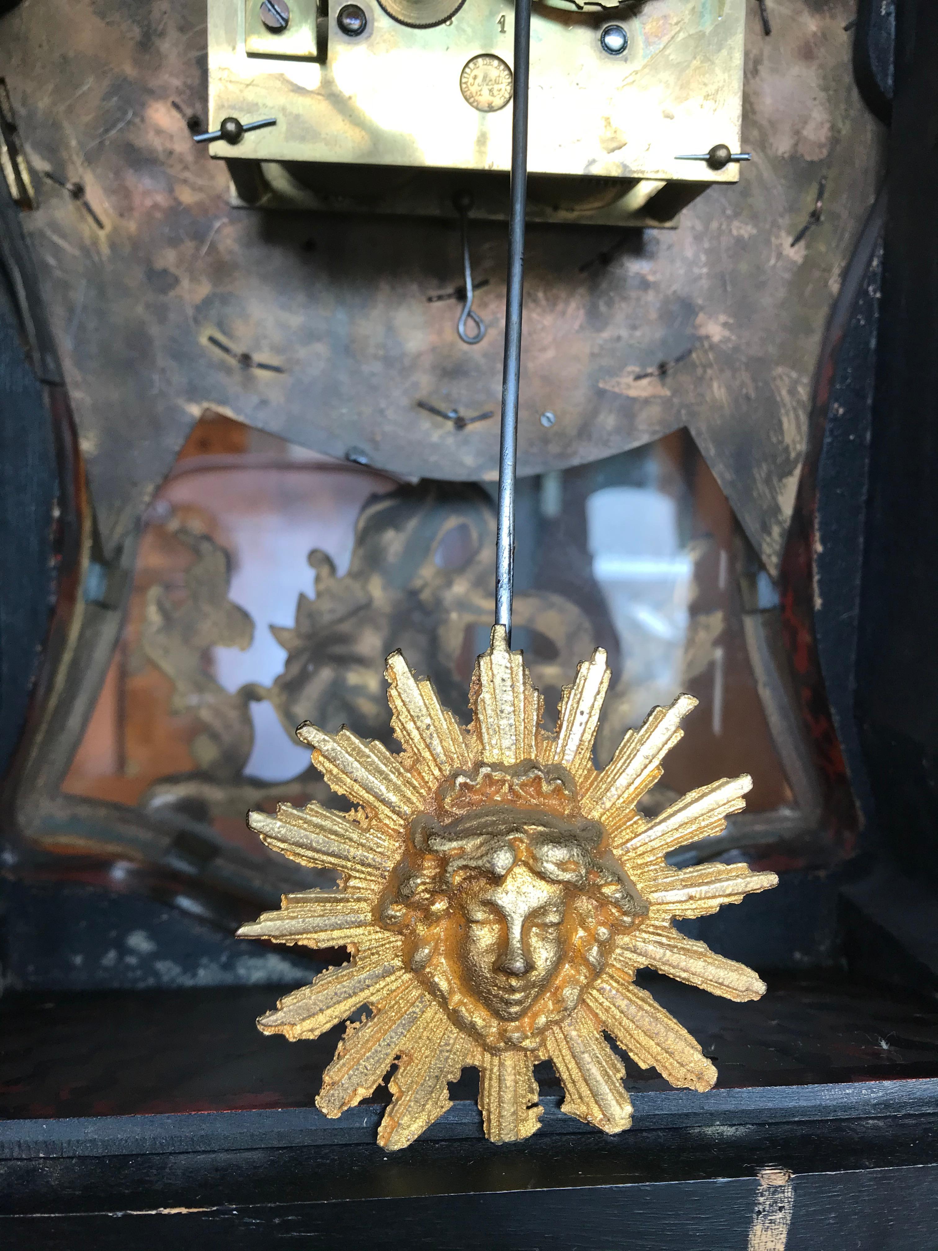 Horloge française Napoléon III Boulle, XIXe siècle, S. Marti & Cie en vente 1