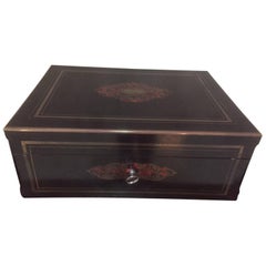 French Napoleon III "Boulle" Marquetry, Blackened Pear Decorative Box