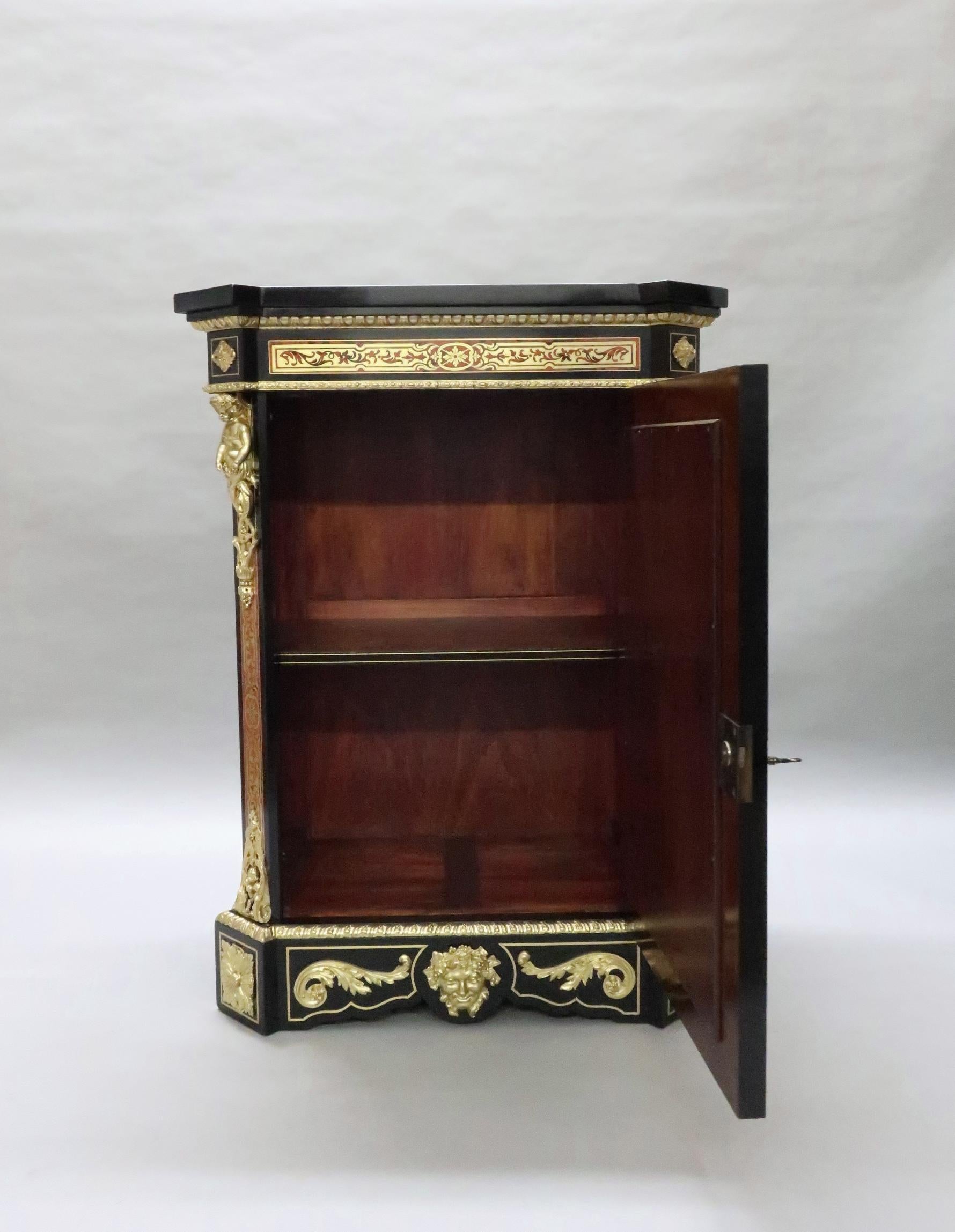 French Napoleon III Boulle Side Cabinet by Mathieu Befort For Sale 3
