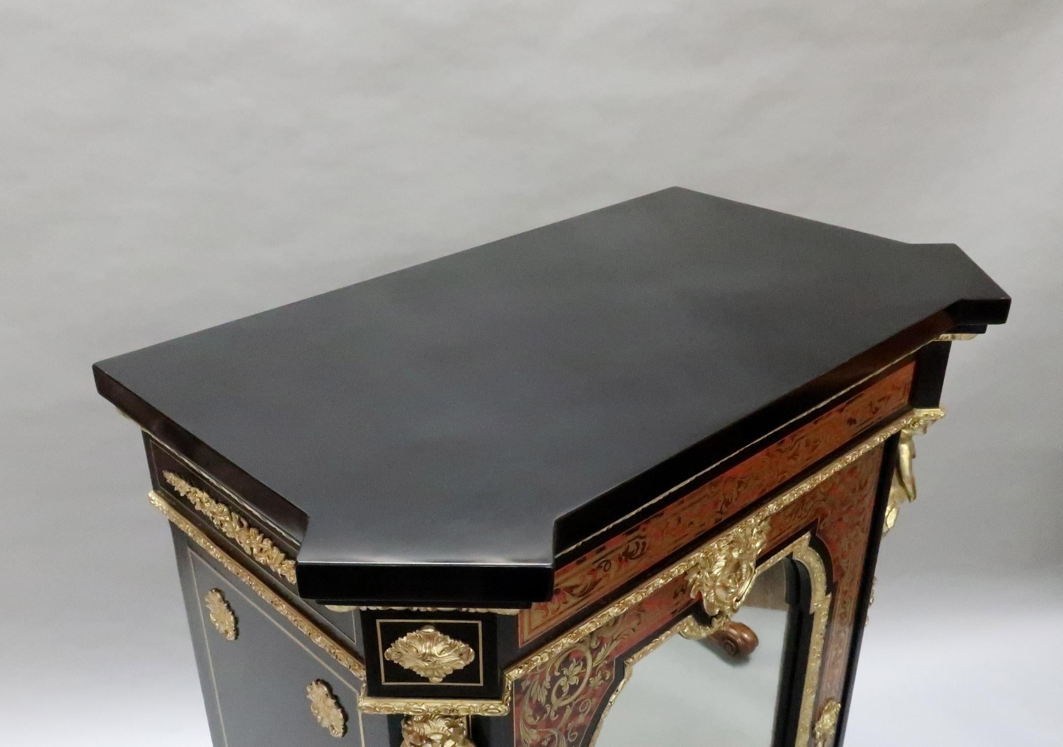 Brass French Napoleon III Boulle Side Cabinet by Mathieu Befort For Sale