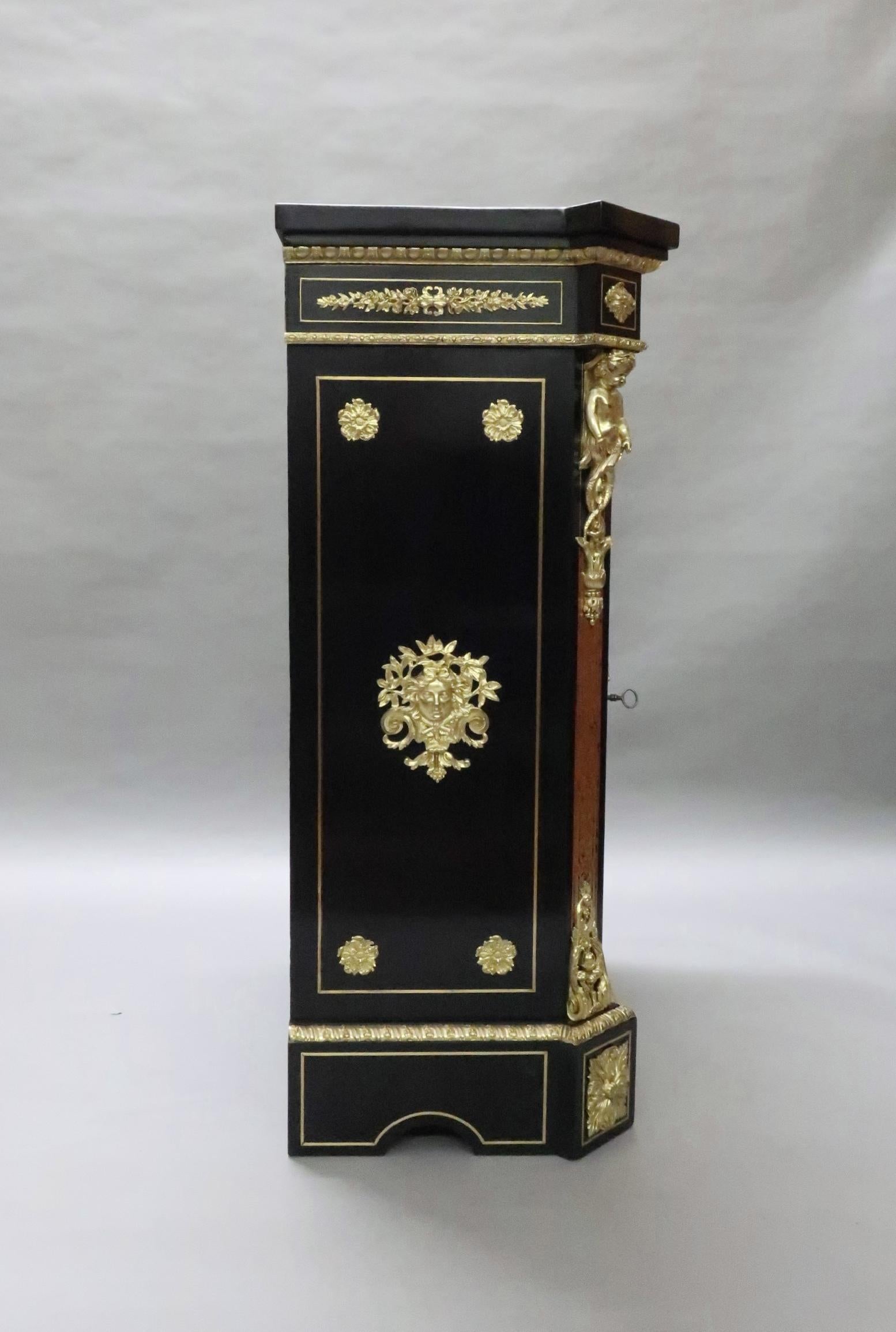 French Napoleon III Boulle Side Cabinet by Mathieu Befort For Sale 1