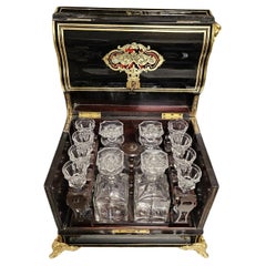 Mobile da bar per liquori secco in stile Napoleone III Boulle Cellaret Bronzo XIX sec.