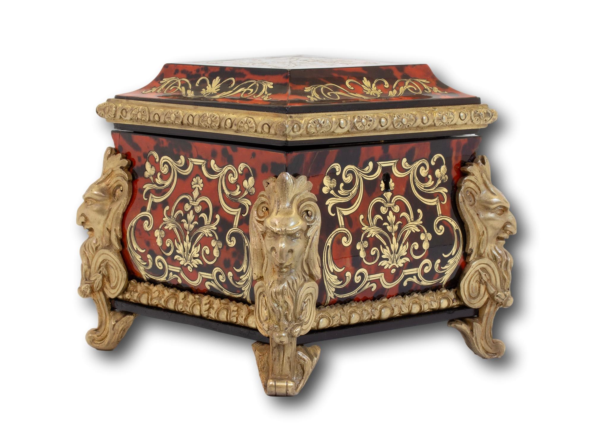 Caja de té francesa Napoleón III Boulle en venta 6