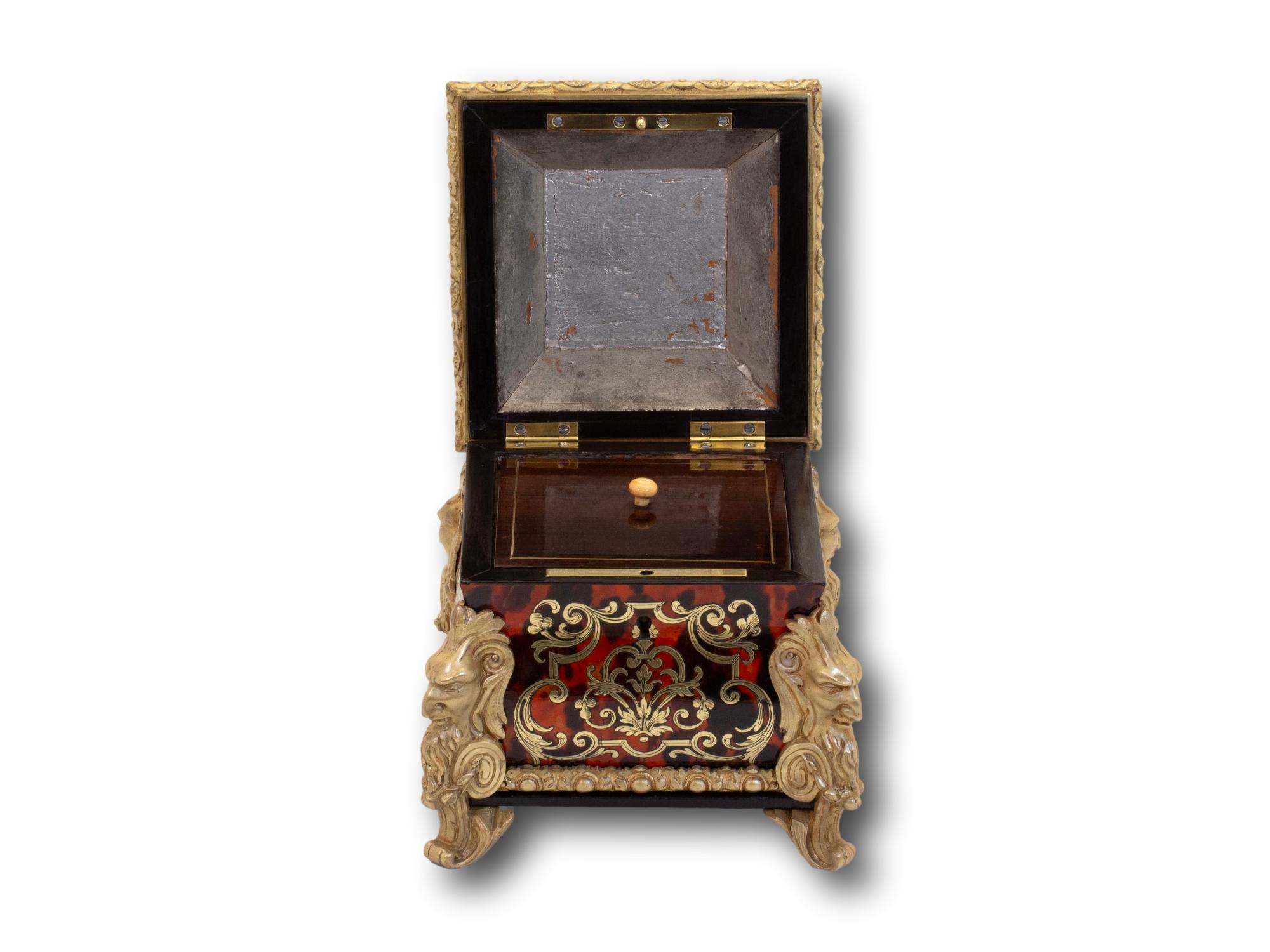 Caja de té francesa Napoleón III Boulle en venta 10