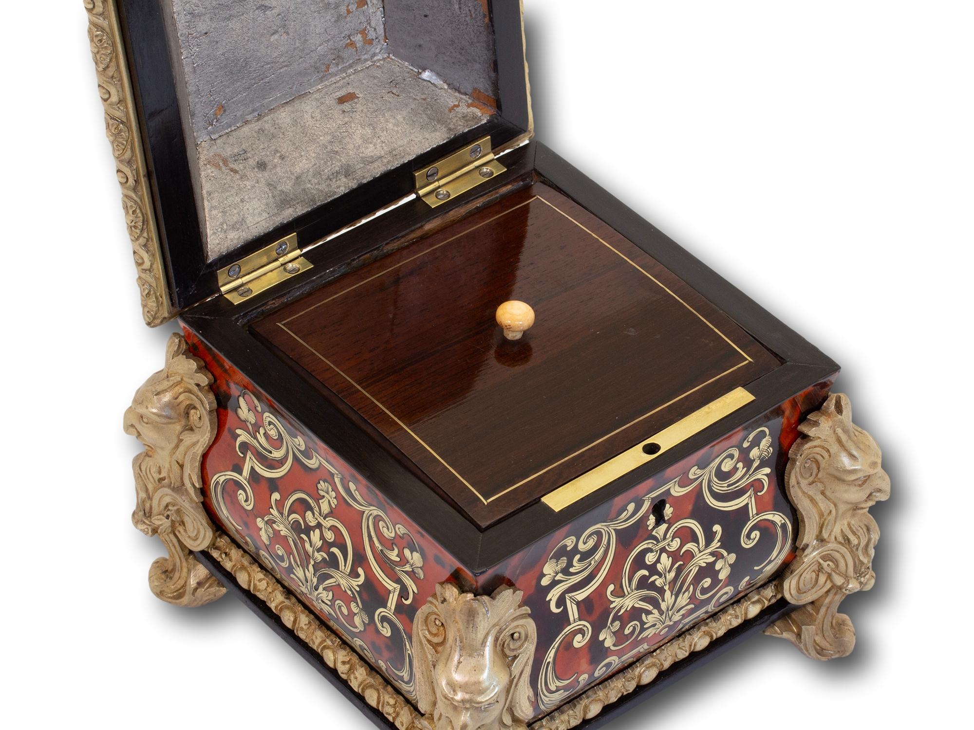 Caja de té francesa Napoleón III Boulle en venta 11